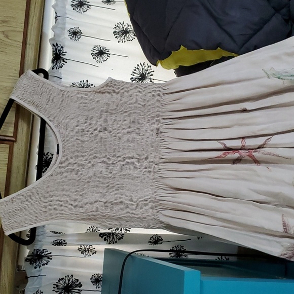 Dresses & Skirts - Midi dress with palm trees  embroidered around trees.